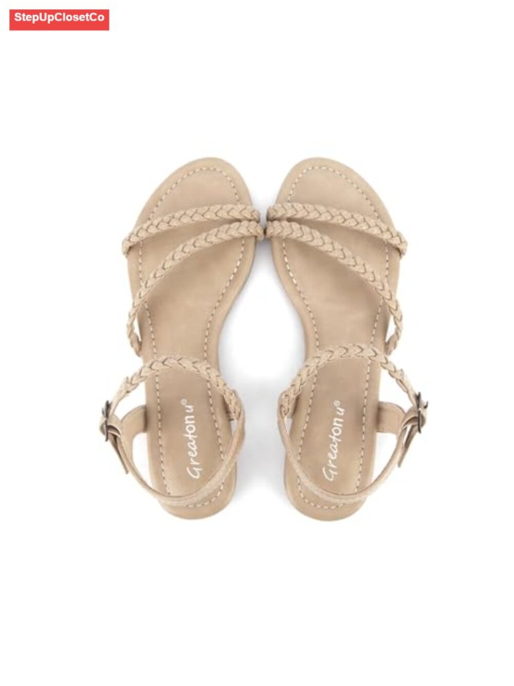 Ladies Flat Sandals Summer Gladiator Open Toe Braided Slingback Shoes